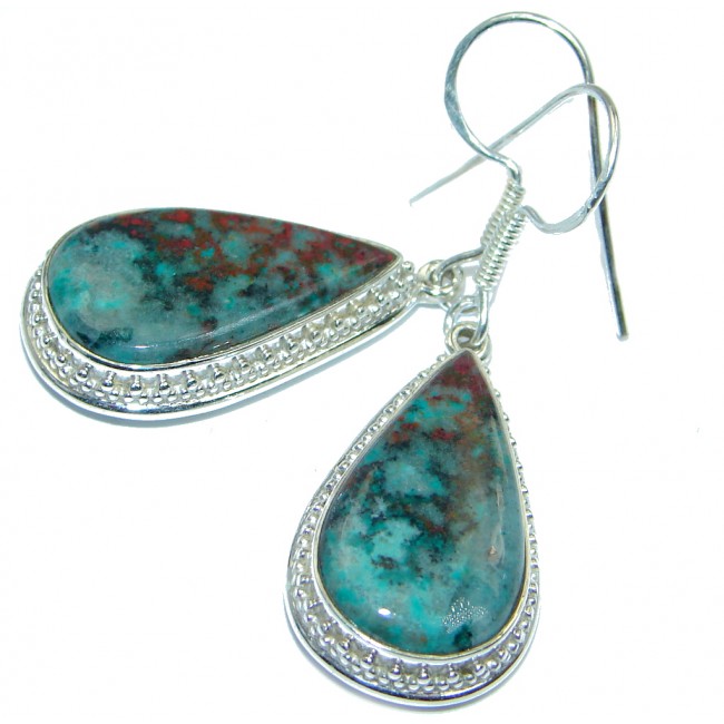 Huge Natural Sonora Jasper Sterling Silver handcrafted Earrings