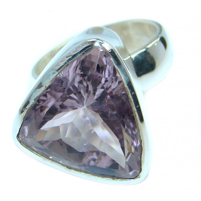 Amazing genuine 28ct Amethyst .925 Sterling Silver Ring size 8