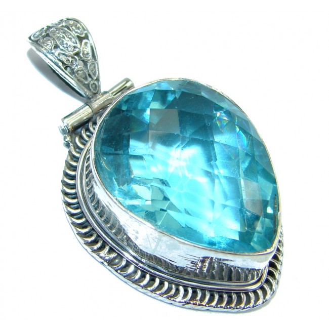 Treasure Blue Magic Quartz Sterling Silver handmade Pendant