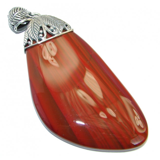 Fabulous natural Red Jasper oxidized Sterling Silver handmade Pendant