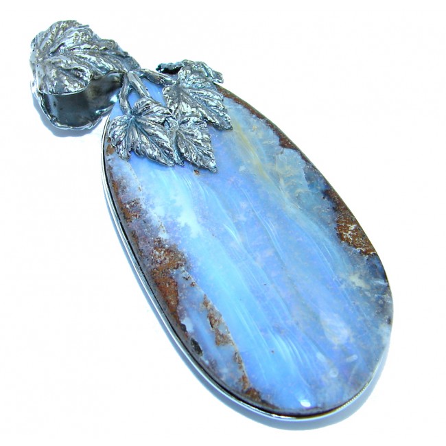 Authentic Natural Australian Boulder Opal Sterling Silver handmade Pendant
