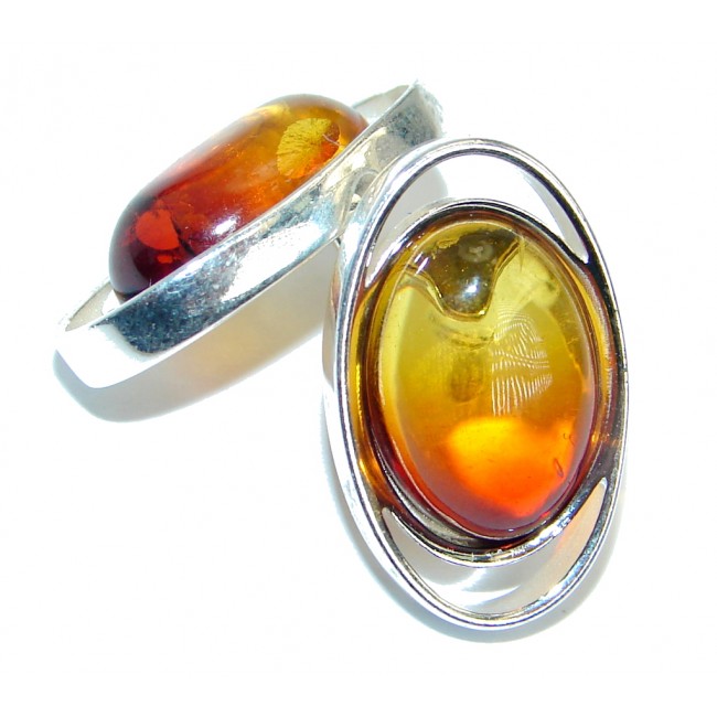 Genuine Baltic Polish Amber Sterling Silver handcrafted Earrings