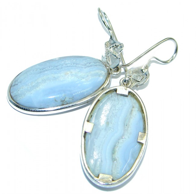 Secret Beauty Blue Lace Agate .925 Sterling Silver earrings