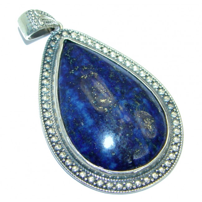 Perfection Blue Lapis Lazuli .925 Sterling Silver handmade Pendant