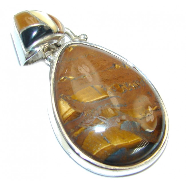 Incredible quality Golden Tigers Eye Sterling Silver handmade Pendant
