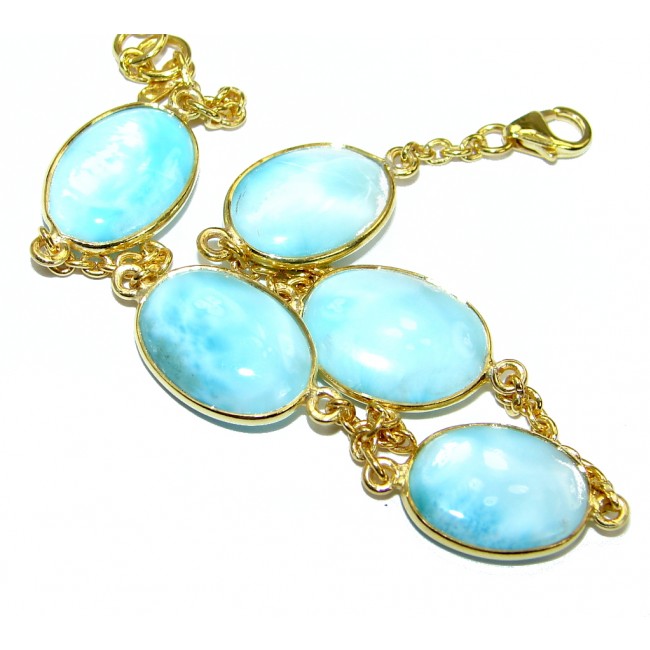 Flawless Passion Larimar Gold Rhodium plated over Sterling Silver Bracelet