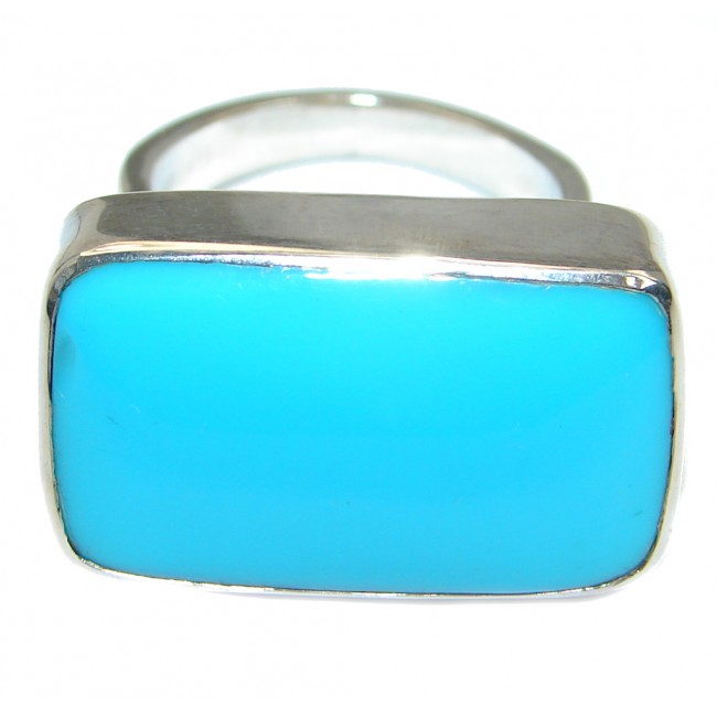 Sleeping Beauty Turquoise .925 Sterling Silver handcrafted Ring size 8