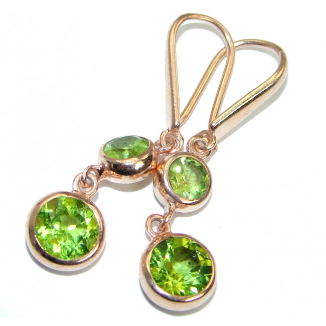 Authentic Peridot Rose Gold plated over .925 Sterling Silver handmade earrings