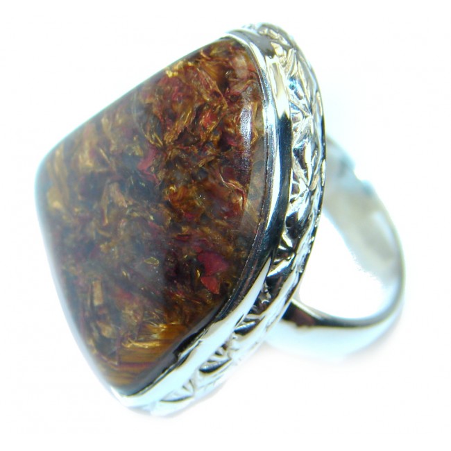 Simply Beautiful Pietersite .925 Sterling Silver handmade Ring size 8 3/4