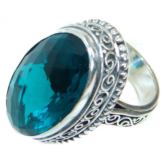Big Energazing created Emerald .925 Sterling Silver Ring size 7