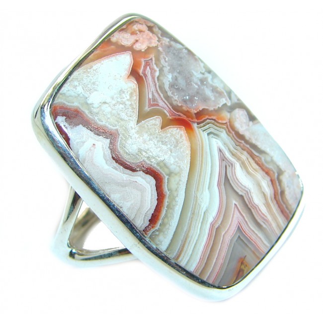 Rosetta Picture Jasper Sterling Silver handcrafted ring s. 9