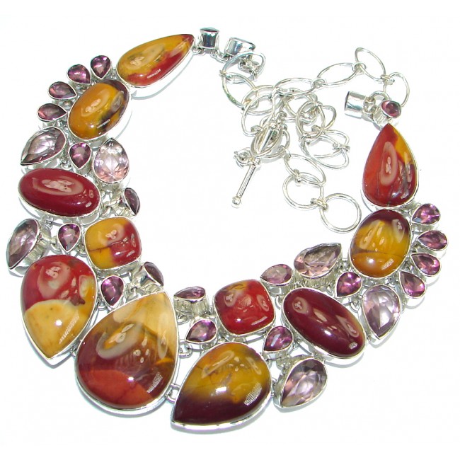 Stunning Beauty Australian Mookaite .925 Sterling Silver artisan handcrafted necklace