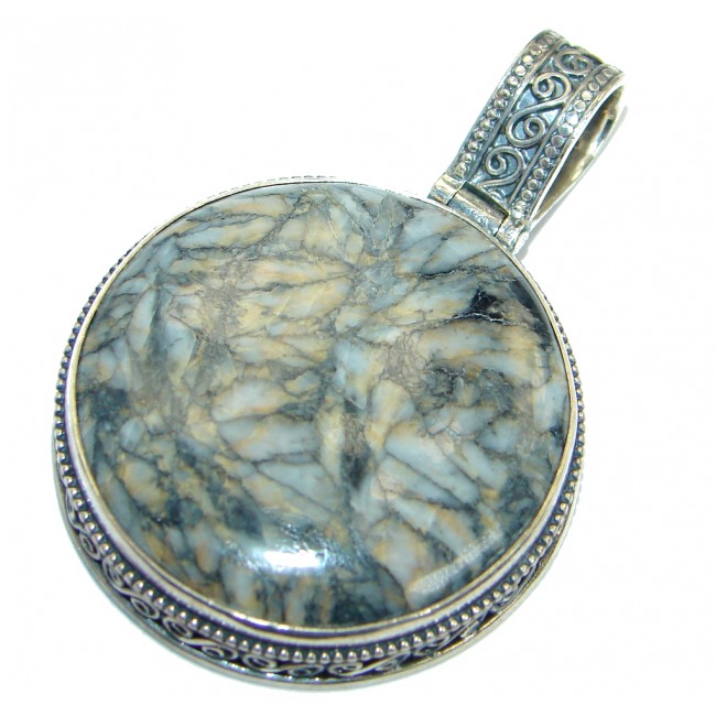 Vintage Style Pinolith .925 Sterling Silver handmade Pendant