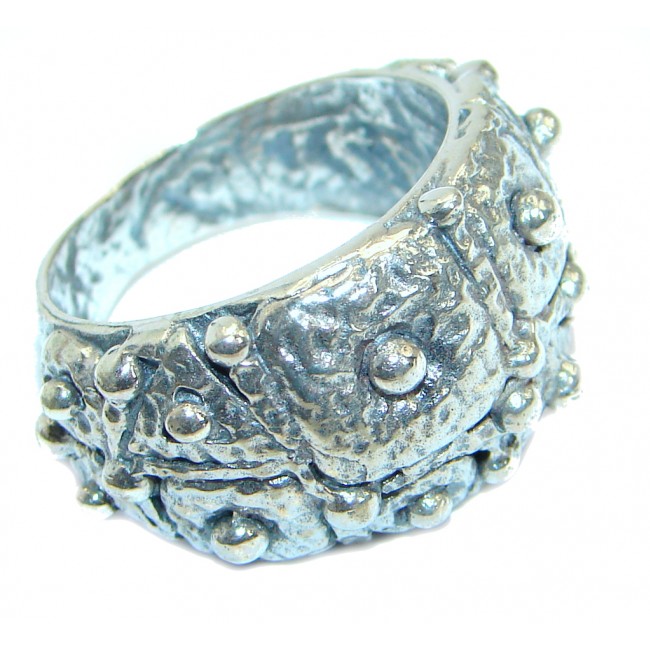 Sterling Silver handcrafted ring; s. 9