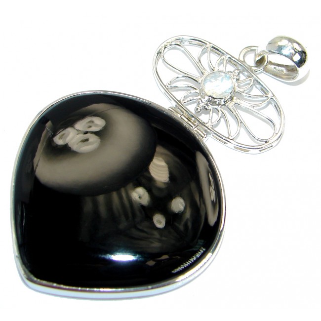 Amazing design genuine Black Onyx .925 Sterling Silver handmade Pendant