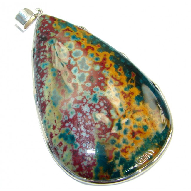 Huge Perfect quality Bloodstone .925 Sterling Silver handmade pendant