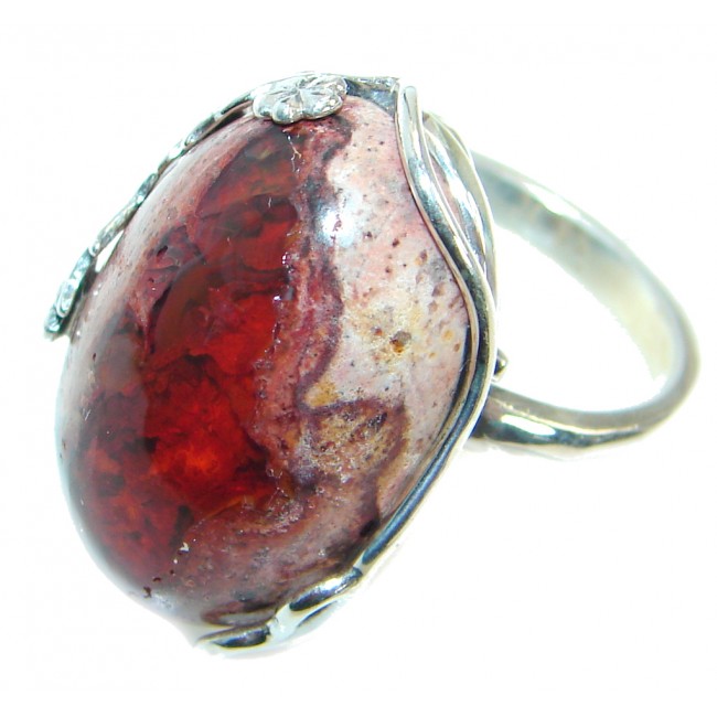Classic Mexican Opal oxidized .925 Sterling Silver handcrafted ring size 7 adjustable