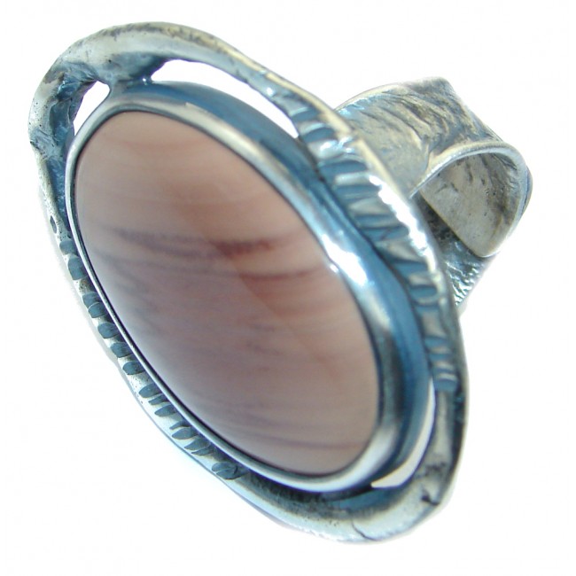 Jumbo Imperial Jasper .925 Sterling Silver handcrafted ring s. 8 adjustable