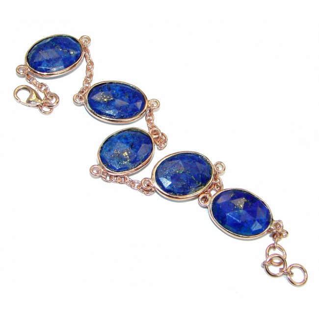 Flawless Passion Lapis Lazuli Rose Gold plated over .925 Sterling Silver Bracelet