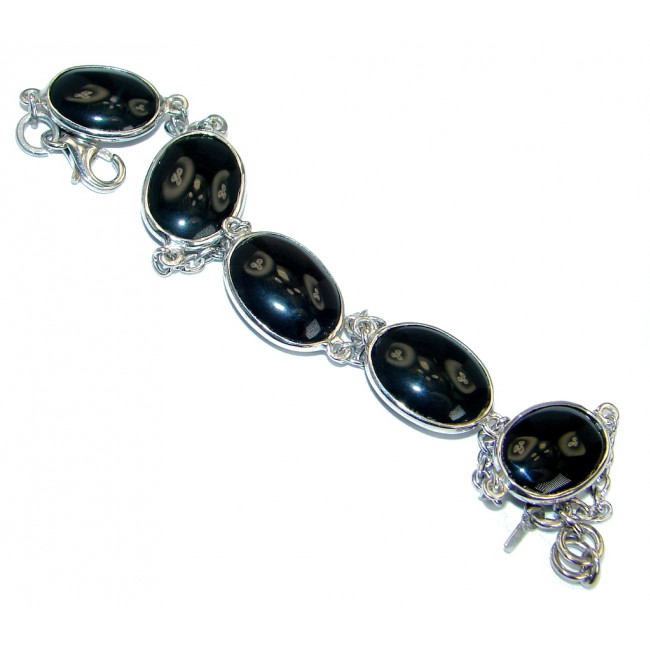 Flawless Faceted Onyx .925 Sterling Silver Bracelet