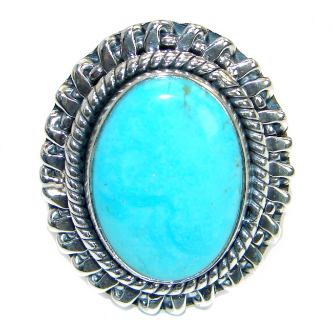 Always Together Sleeping Beauty Turquoise Sterling Silver handmade ring size 8 adjustable