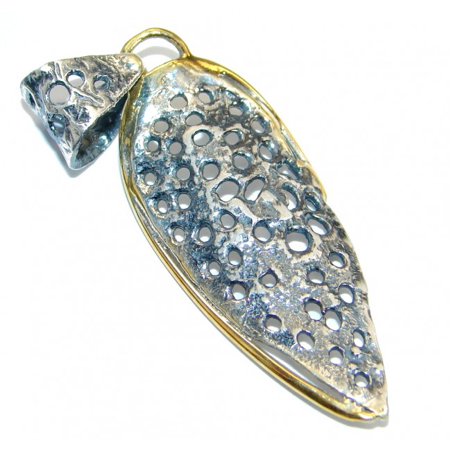 Back in Time Two Tones .925 Sterling Silver handmade pendant