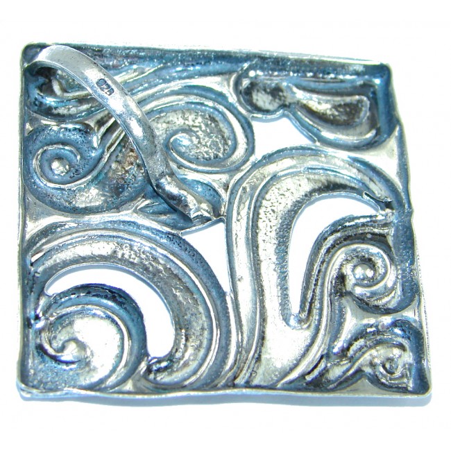 Unisex oxidized .925 Sterling Silver handmade pendant