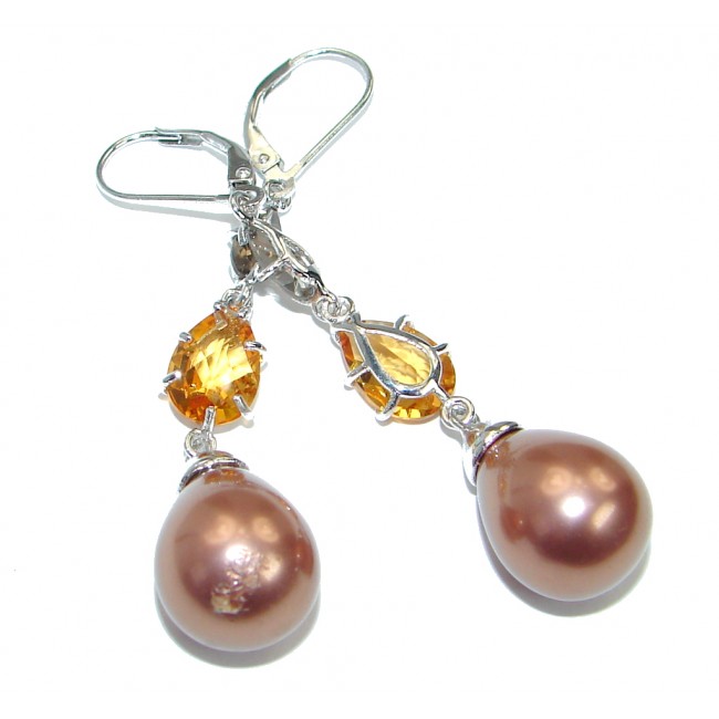 Delicate Beauty Purple Pearl Amethyst .925 Sterling Silver Earrings