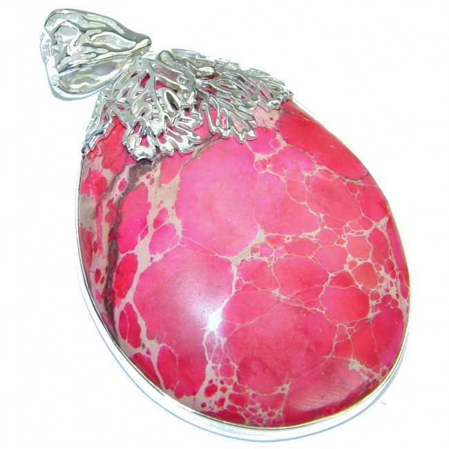 Julietta Pink Sea Sediment Jasper .925 Sterling Silver handmade Pendant