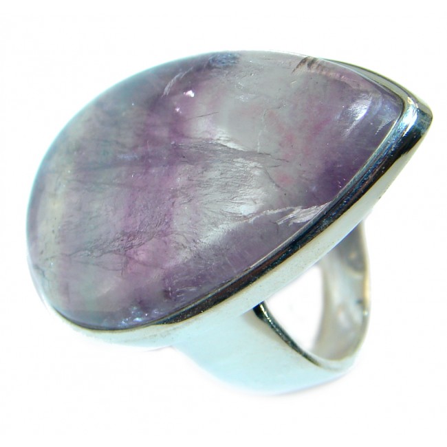 Huge Natural Beauty Fluorite .925 Sterling Silver ring s. 7 1/4