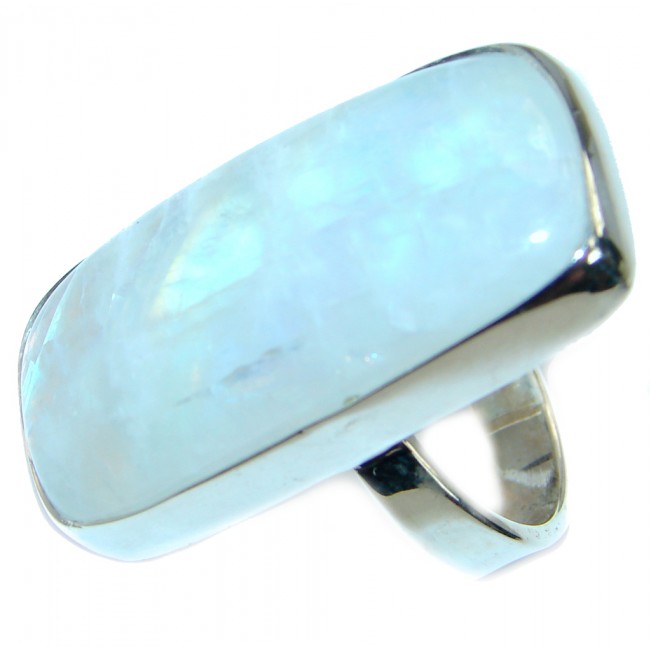 Simle Style Perfect Moonstone .925 Sterling Silver handmade Ring s. 7 1/4