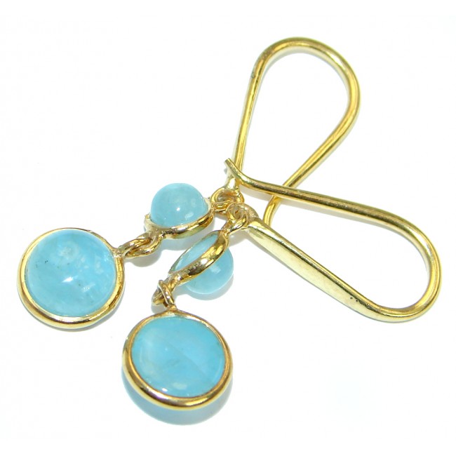 Sublime Aquamarine Gold over .925 Sterling Silver handmade earrings