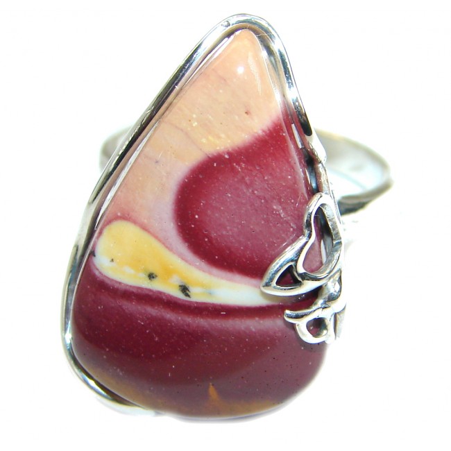 Australian Mookaite .925 Sterling Silver handcrafted Ring size 7 adjustable