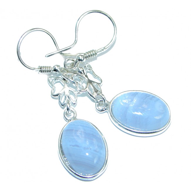 Sublime Blue Lace Agate .925 Sterling Silver handmade earrings
