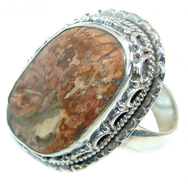 Australian Brecciated Wood .925 Sterling Silver Ring size 7