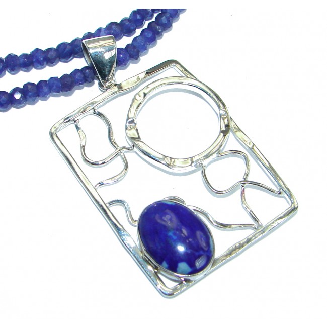 One in the world Boho Style authentic Lapis Lazuli .925 Sterling Silver handmade necklace