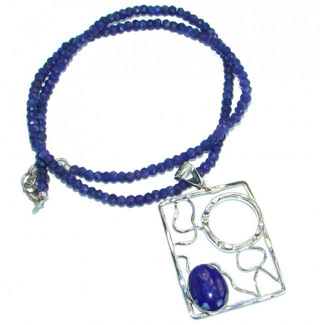 One in the world Boho Style authentic Lapis Lazuli .925 Sterling Silver handmade necklace