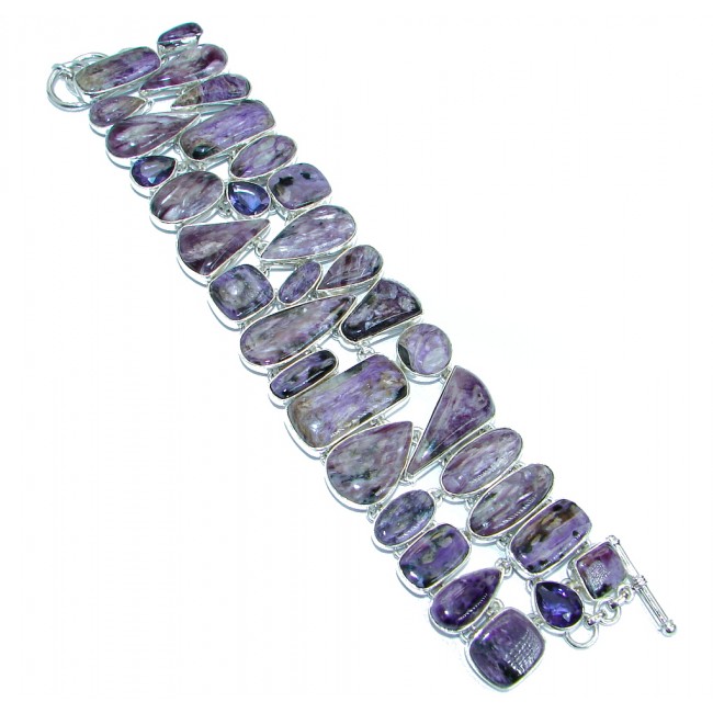 Lavender Dreams Authentic Siberian Charoite .925 Sterling Silver handmade Bracelet