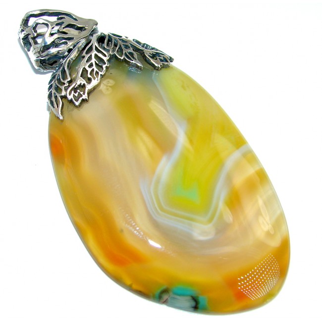 Best quality Botswana Agate .925 Sterling Silver handcrafted Pendant