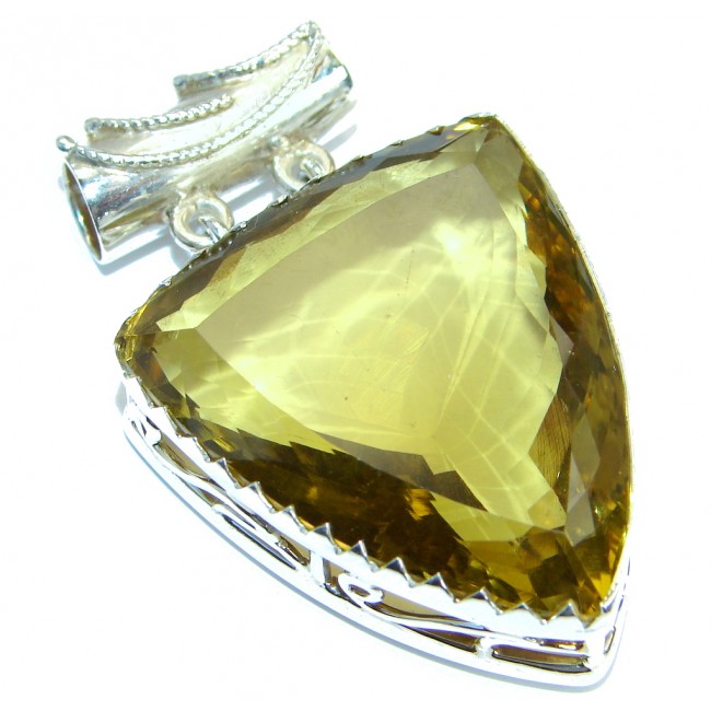 Golden Tears Genuine Citrine .925 Sterling Silver handcrafted pendant