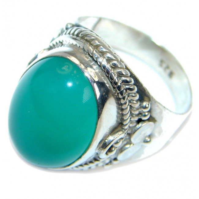 Natural Agate .925 Sterling Silver ring s. 7 1/4
