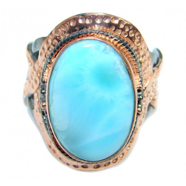 Genuine Larimar .925 Sterling Silver handcrafted Ring s. 9