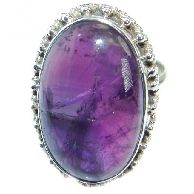 Vintage style Unique Style Amethyst Sterling Silver ring; s. 9