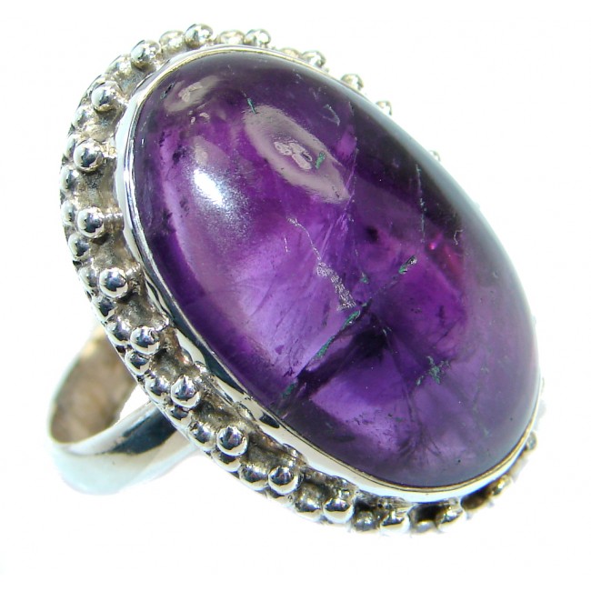Vintage style Unique Style Amethyst Sterling Silver ring; s. 9