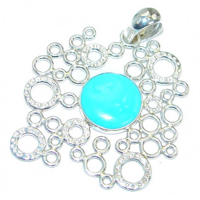 Genuine great quality Sleeping Beauty Blue Turquoise .925 Sterling Silver handmade Pendant