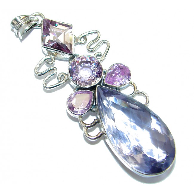 Fancy Style Cubic Zirconia .925 Sterling Silver handcrafted Pendant