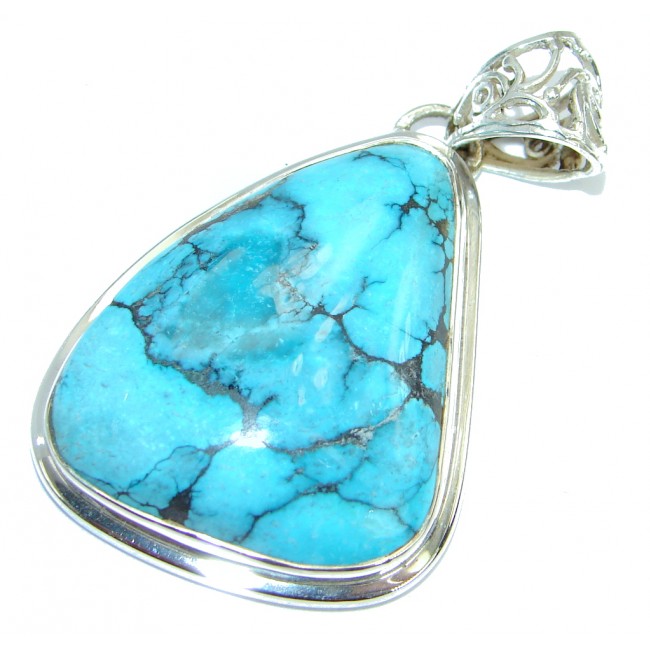 Exquisite Carrico Lake Turquoise .925 Sterling Silver handmade Pendant