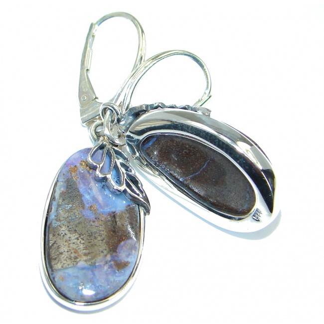 Classy Design Australian Boulder Opal Sterling Silver handmade earrings