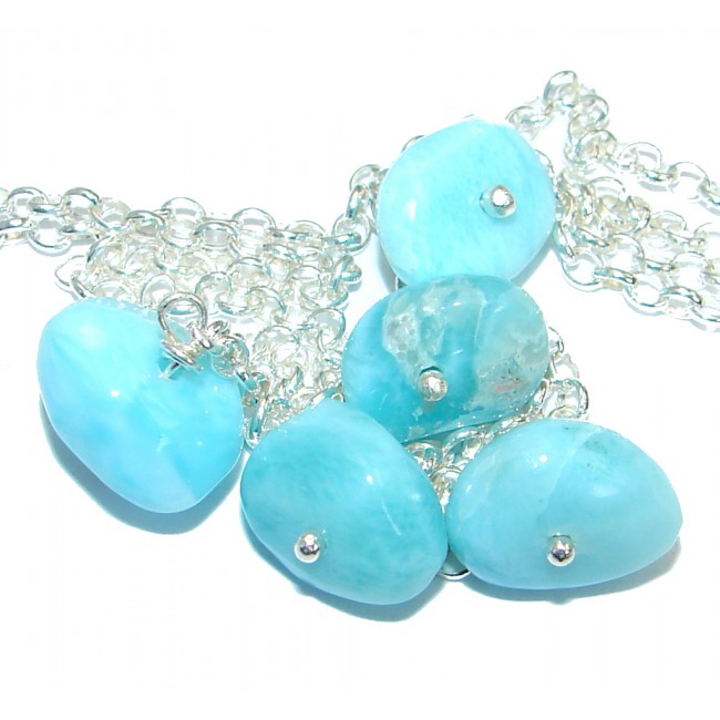 Nature inspired Sublime Larimar .925 Sterling Silver handmade necklace