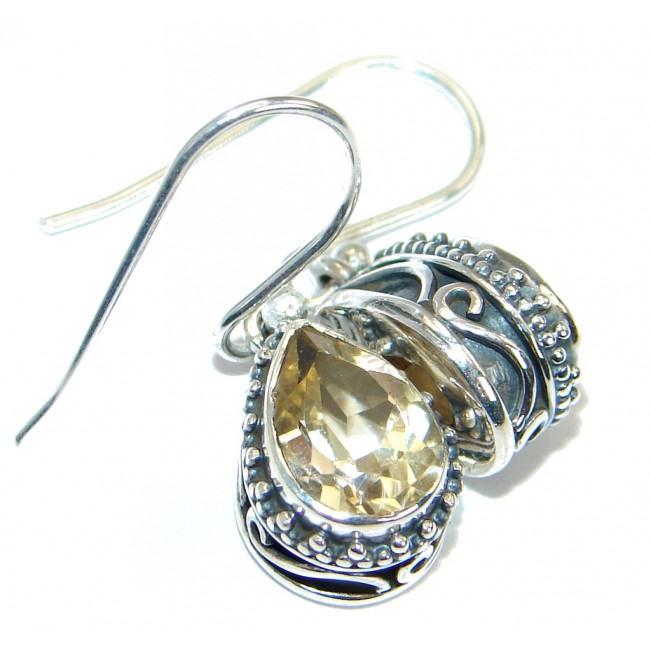 Stylish genuine Citrine .925 Sterling Silver handmade earrings
